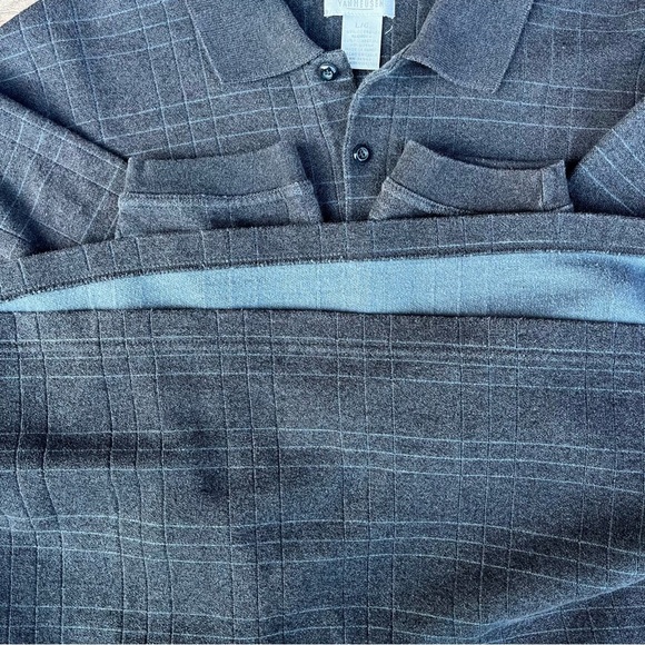 Van Heusen Gray Polo Long Sleeve Shirt Mens Large - Picture 10 of 10